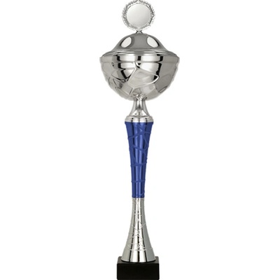 Kovový pohár s poklicí Stříbrno-modrý 39 cm 12 cm