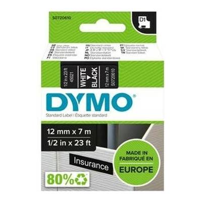 Páska do štítkovača, 12 mm x 7 m, DYMO "D1", čierna-biela