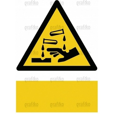 Grafiko | Pozor žíravina - Text obrázku (tabulka s vlastním textem), Materiál Hliník, Rozměr 297x210mm