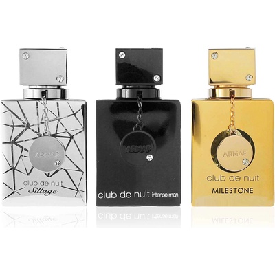 Armaf Club de Nuit комплект миниатюри Unisex parfémovaná voda Milestone 30 ml + parfémovaná voda Man Intense 30 ml + parfémovaná voda Sillage 30 ml