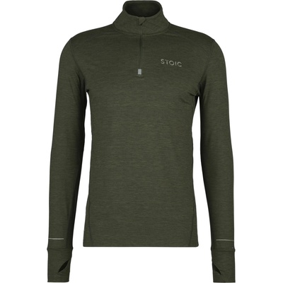 Stoic Мъжка спортна тениска Stoic HelsingborgSt. Performance Longsleeve with Zip Running shirt - Dark Pine Melange - размер 3XL (216-0297-0316)