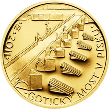 ČNB Zlatá mince 5000 Kč Gotický most v Písku 2011 Proof 1/2 oz