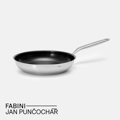 FABINI Pánev & Punčochář, ø 26 cm - Nepřilnavá nerezová beznýtová pánev z jednovrstvé nerezové oceli s nepřilnavým keramickým povrchem bez poklice