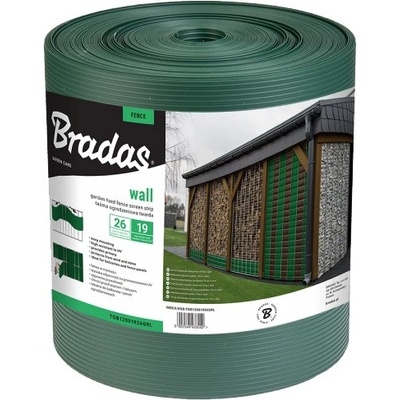Bradas plotová zástěna Solid 1200 g/m² 19 cm x 26 m zelená