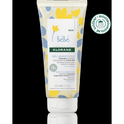 Klorane Bébé Calendula jemný mycí gel pro děti od narození 200 ml