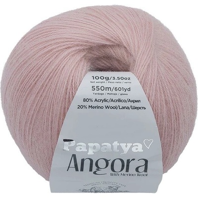 Bellatex Angora Merino Papatya 100g, 4420 starorůžová