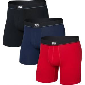 Saxx Essential Cotton Boxer Brief Fly 3Pk Размер: M / Цвят: червен