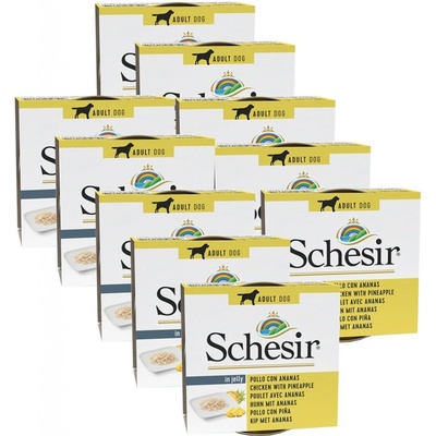 Schesir Dog Adult kuřecí s ananasem 10 x 150 g