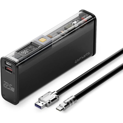 4smarts Външна батерия с 2xUSB-A, 1xUSB-C и 1xLightning портове с технология за бързо зареждане - 4smarts Power Bank Lucid Block 18000 mAh 22.5W (черен) (540210)