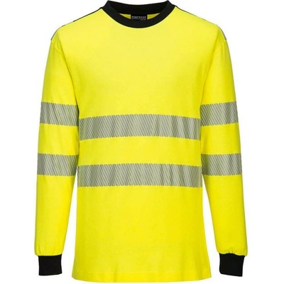Portwest Tričko WX3 FR701 Hi-Vis odolné proti ohni dlouhý rukáv reflexní Žlutá/černá M