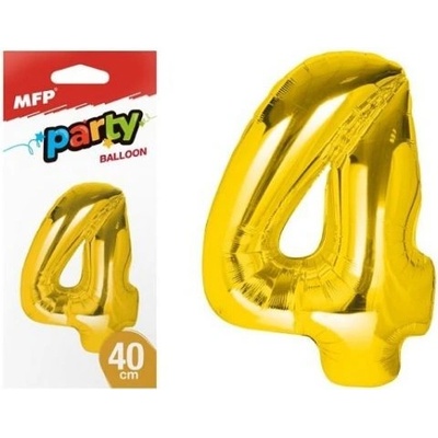 UNIPAP balónek č. 4 nafukovací fóliový 40 cm zlatý 177750
