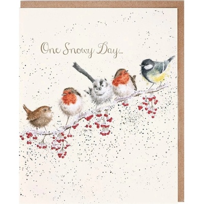 Vánoční přání Wrendale Designs "One Snowy Day" - Ptáčci
