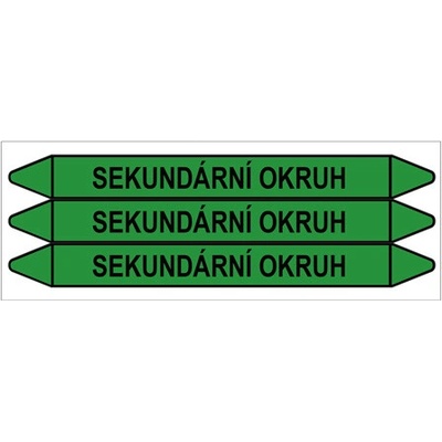 Značení potrubí, sekundární okruh,3 ks, 355 × 37 mm PZ 008647