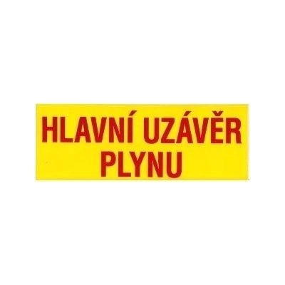 Tabulka č.30 Samolepící tabulka - nápis HLAVNÍ UZÁVĚR PLYNU