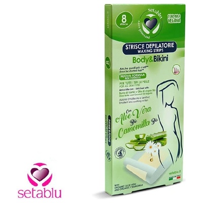 Setablu Depilační pásky tělo a bikini Aloe Vera 8 ks