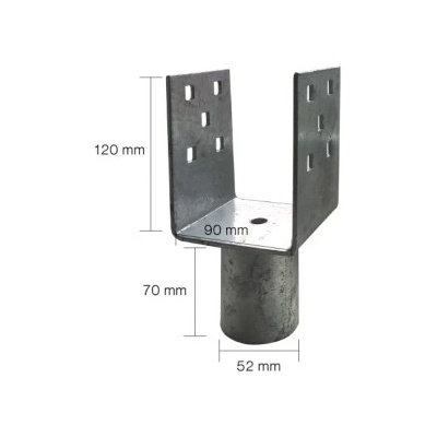 OZY Nadstavec na zemné skrutky "U" 90x90x120x52mm