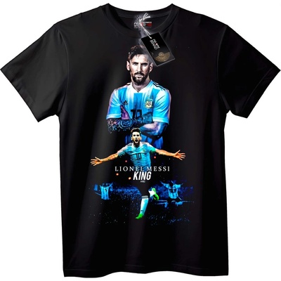 NOONEBRAND Тениска Lionel Messi Кралят - 3XL, Black