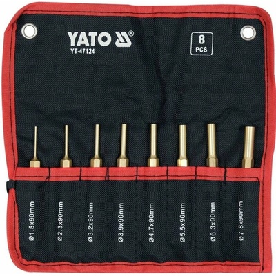 YATO Sada razníkov, 8 ks, 90 mm, mosadz