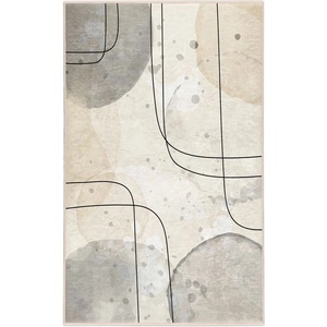 Mila Home Сиво-кремав килим подходящ за пране 80x150 cm Simple Lines - Mila Home (HKC-DikHali-13-80x150)