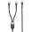 DeTech Кабел DeTech DE-49CCL, от USB C(м) към USB C(м), Lightning, 1m, 30W, черен