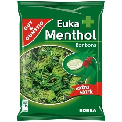 GUT&GÜNSTIG Mentolové bonbony extra silné 300 g