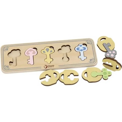 Classic World Детска дървена игра - Цветните ключове от замъка - Classic World