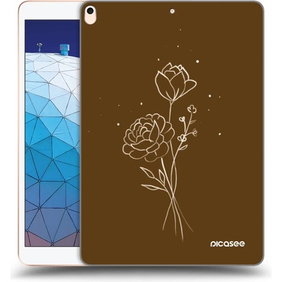 Picasee silikónový prehľadný obal Apple iPad Air 10.5 2019 3.generace Brown flowers