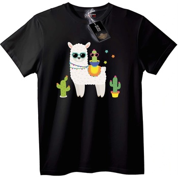 NOONEBRAND Тениска Алпака и Кактус Приятели - 7XL, White