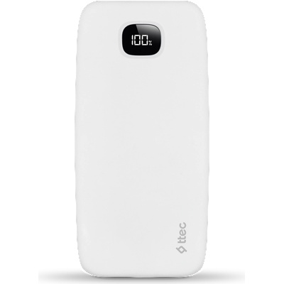 Ttec Външна батерия ttec, ChargeUp, Pro, LCD 10.000mAh, PD 20W, Бяла