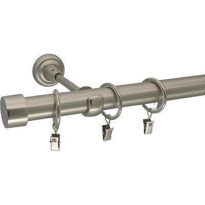 KovovégarnýžeCZ Rullo elegance 25 mm Dvouřadá Bez kroužků matný nikl 180 cm