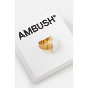 Ambush Сребърен пръстен AMBUSH Large Pearl Heart Ring (12115243)