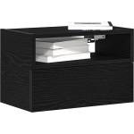 vidaXL Нощни шкафчета за стенен монтаж, 2 бр, черни, 45x26x28, 5 см (858599)