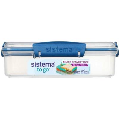 Sistema Svačinový box To Go Snack Attack Duo, 975 ml, modrá