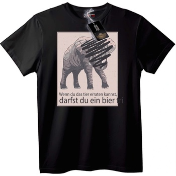 NOONEBRAND Тениска с Elephant Riddle Бира - 6XL, Black