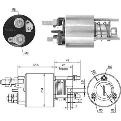 Elektromagnetický spínač, štartér MAGNETI MARELLI 940113050384