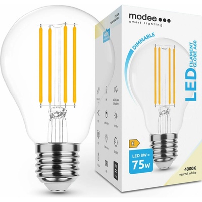 Modee Smart Lighting LED Filament žiarovka E27 8W neutrálna biela ML-A60F4000K8WE27D