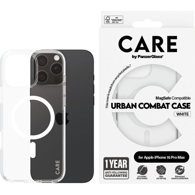 Panzer Калъф CARE - Urban Combat White MagSafe, iPhone 16 Pro Max, прозрачен (5715685004063)