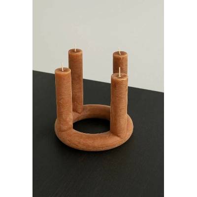 Kulatý adventní svícen 4 svíčky průměr 20 cm Broste LUCILLE - světle hnědý