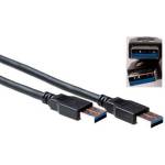 ACT usb 3.0 a (мъжки) към usb a (мъжки) 1 м, черен (sb3011)
