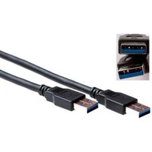 ACT usb 3.0 a (мъжки) към usb a (мъжки) 1 м, черен (sb3011)