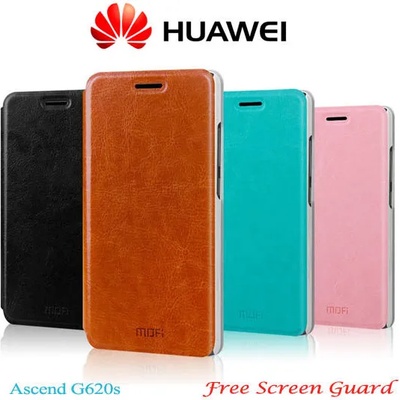Huawei Ascend G620 Mofi Wallet Кожен Калъф + Протектор