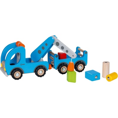 Goki Дървена играчка Goki - Автокран с ремарке (55875)