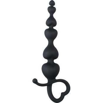 ostatní Easytoys anal collection Черни анални мъниста с дръжка във формата на сърце