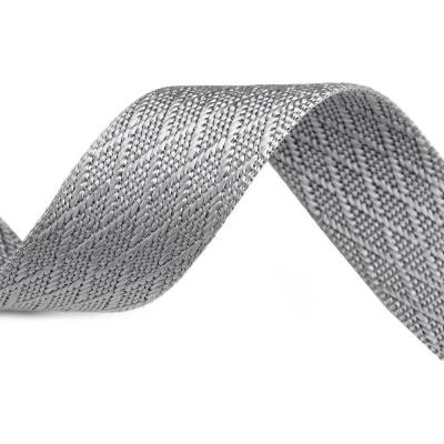 Oboustranný popruh lesklý šíře 38 mm METRÁŽ - 5 černá