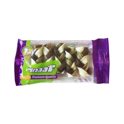 Braaaf Braaf Twister - Лакомство за кучета, вкусни усукани плитки от 100% телешка кожа