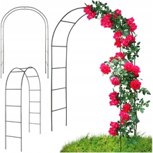 KOVOVÁ ZAHRADNÍ PERGOLA OBLOUK 240CM OPORA PRO POPÍNAVÉ ROSTLINY ČERNÁ MEMFLOW