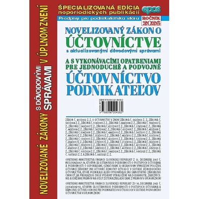 Novelizovaný zákon o účtovníctve - Epos