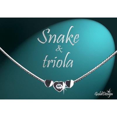 Gold Design Snakeř řetízek stříbřený + triola GD545