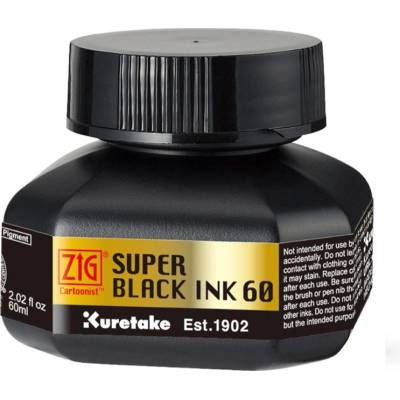 Kuretake Inkoust SUPER BLACK INK 60 ml