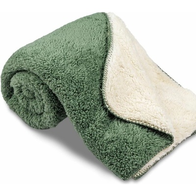 SLEEPWELL Teplá deka ovečka šalviová chlp / krémový chlp mätová Mikroplyš 150x200
